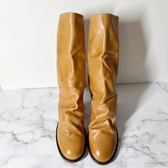 Free People Elle Block Heel Boot Size EU 41 Tan - Picture 10 of 16